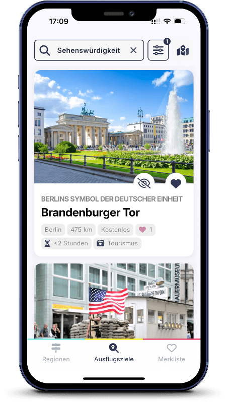 Auja! App Vorschau mit Ausflugszielen