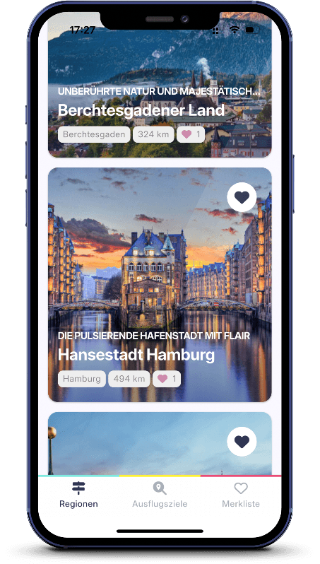 Auja App mit Sammlungen Screen geöffnet